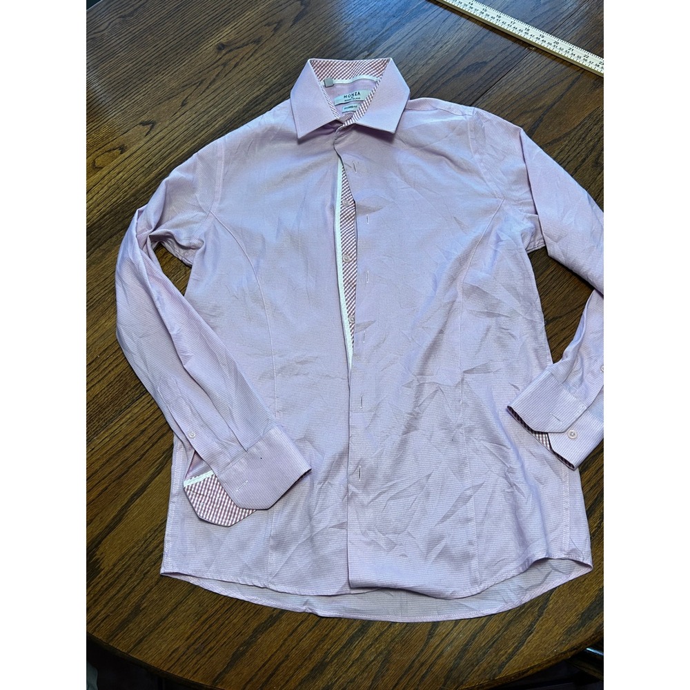 Monza‎ by Rosso Milano Mens Tailored Fit Pink Micro Pattern Button Down Shirt